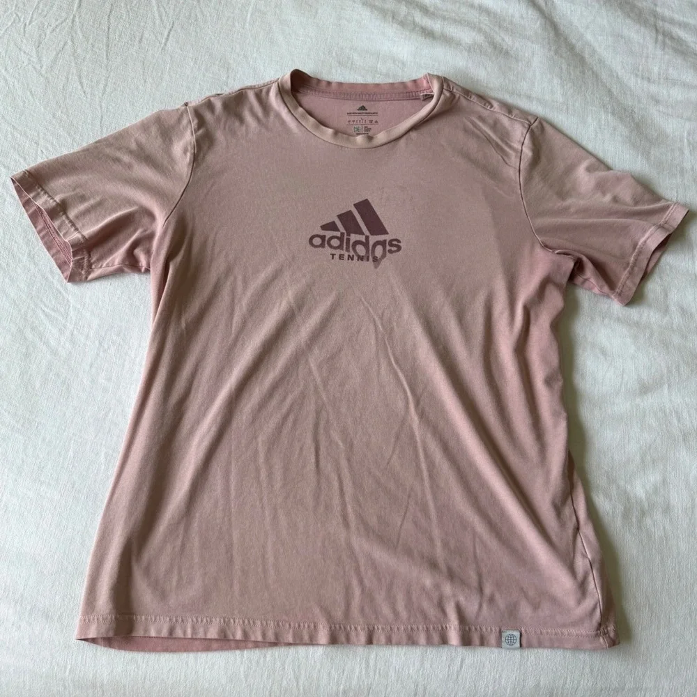 Adidas Tennis Pink Game Sweat Match T-Shirt Large Parley Distressed